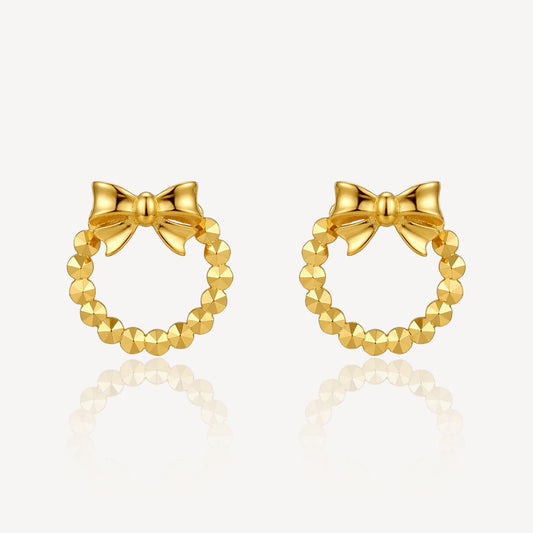 916 Gold Ribbon Earstud