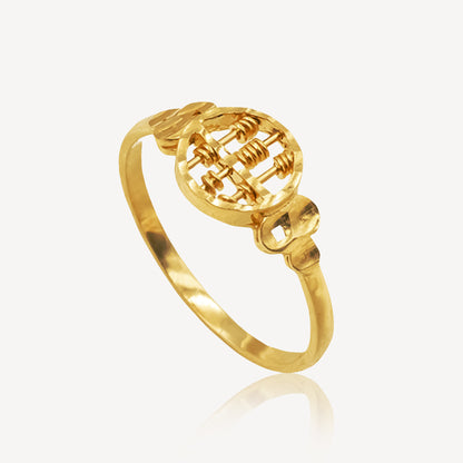 916 Gold Abacus Scape Ring