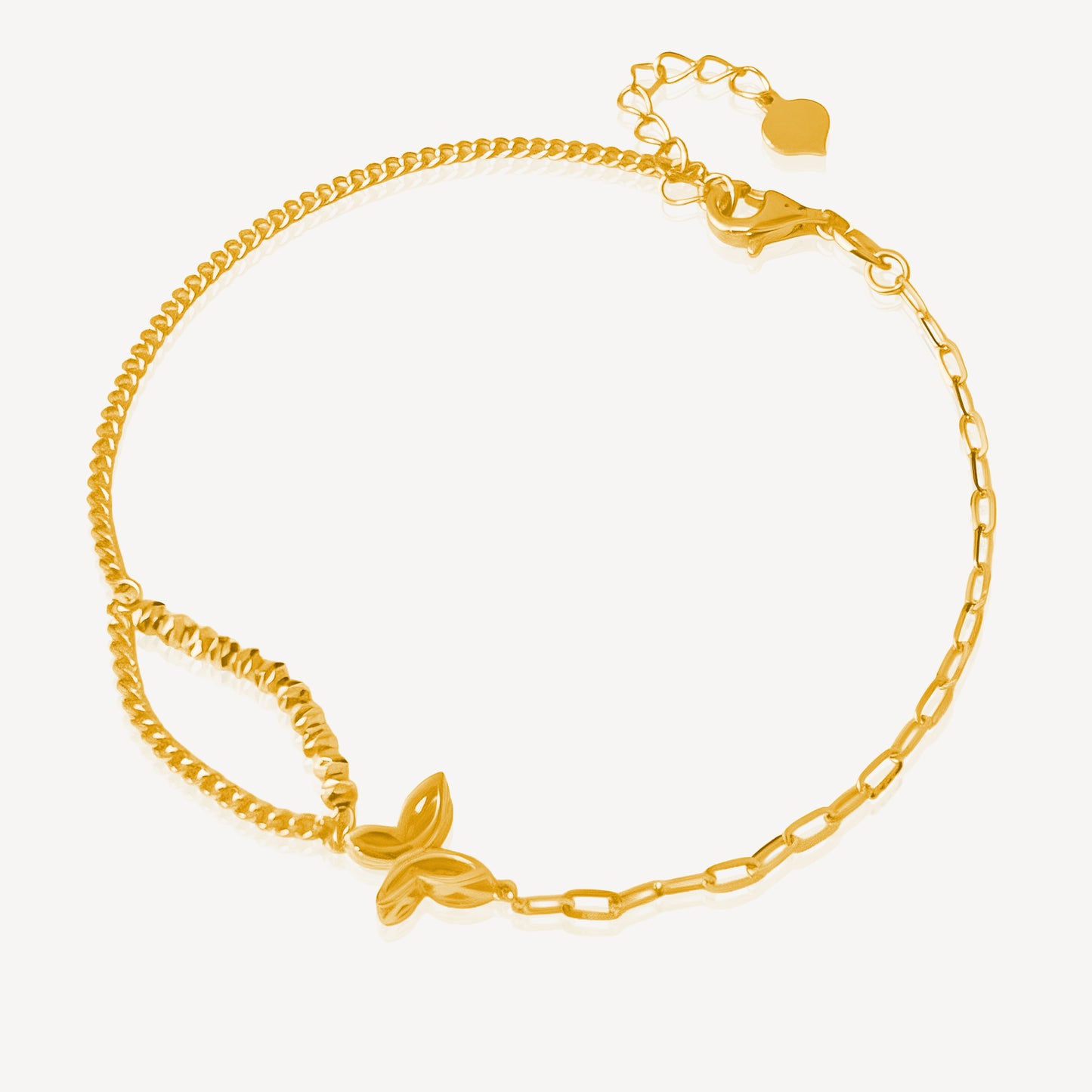 916 Gold Shinning Butterfly Bracelet