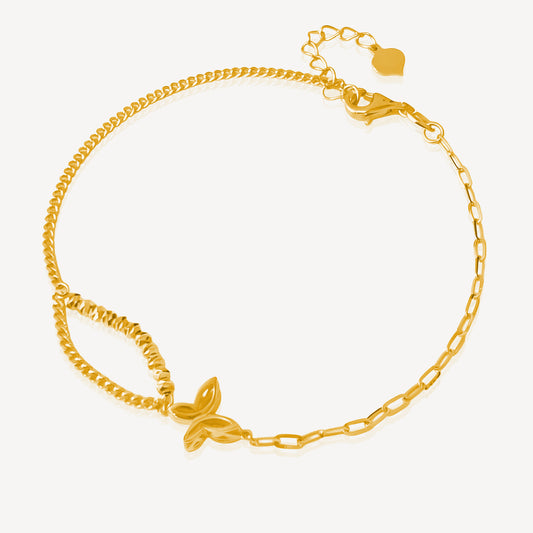 916 Gold Shinning Butterfly Bracelet