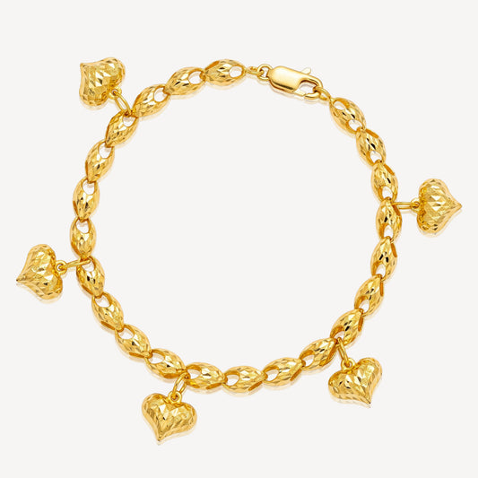 916 Gold Siput Dangling Love Bracelet