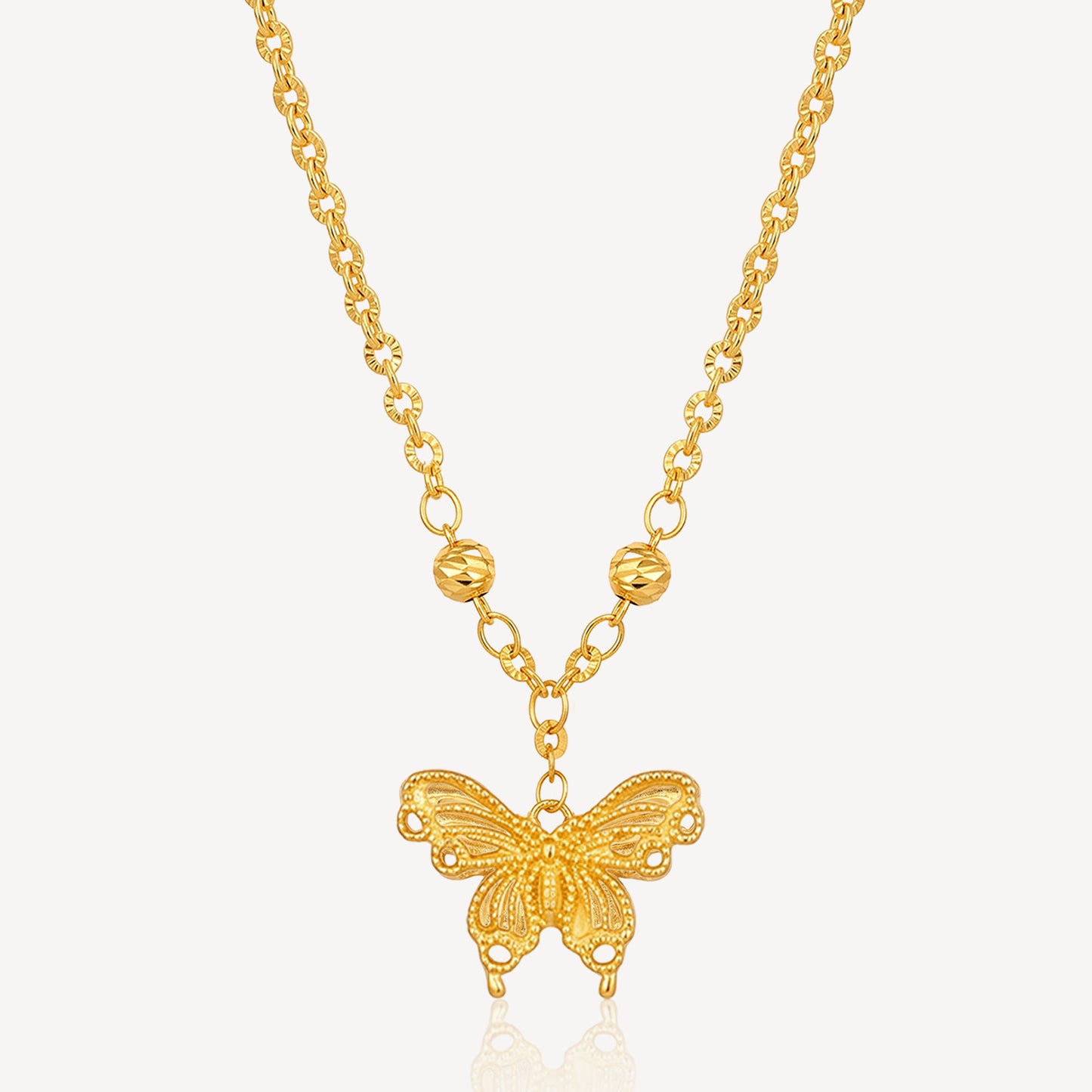 916 Gold Sparkle Butterfly II Necklace