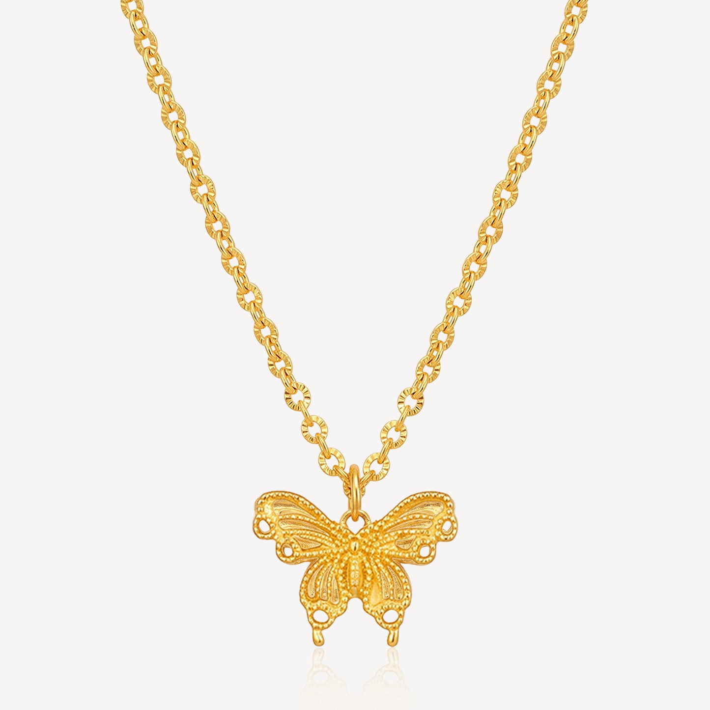 916 Gold Sparkle Butterfly Necklace