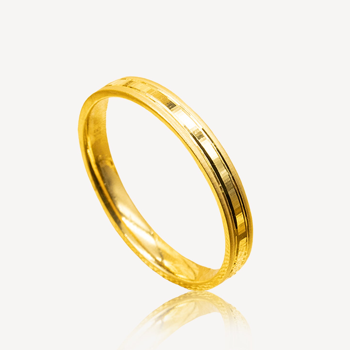916 Gold Stria Couple Ring