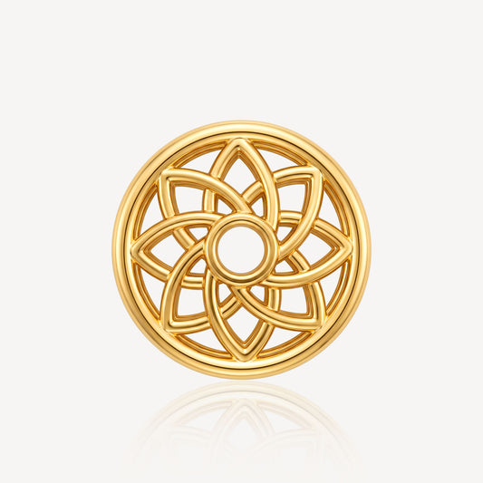 916 Gold Sunburst Flower Pendant (Charm)