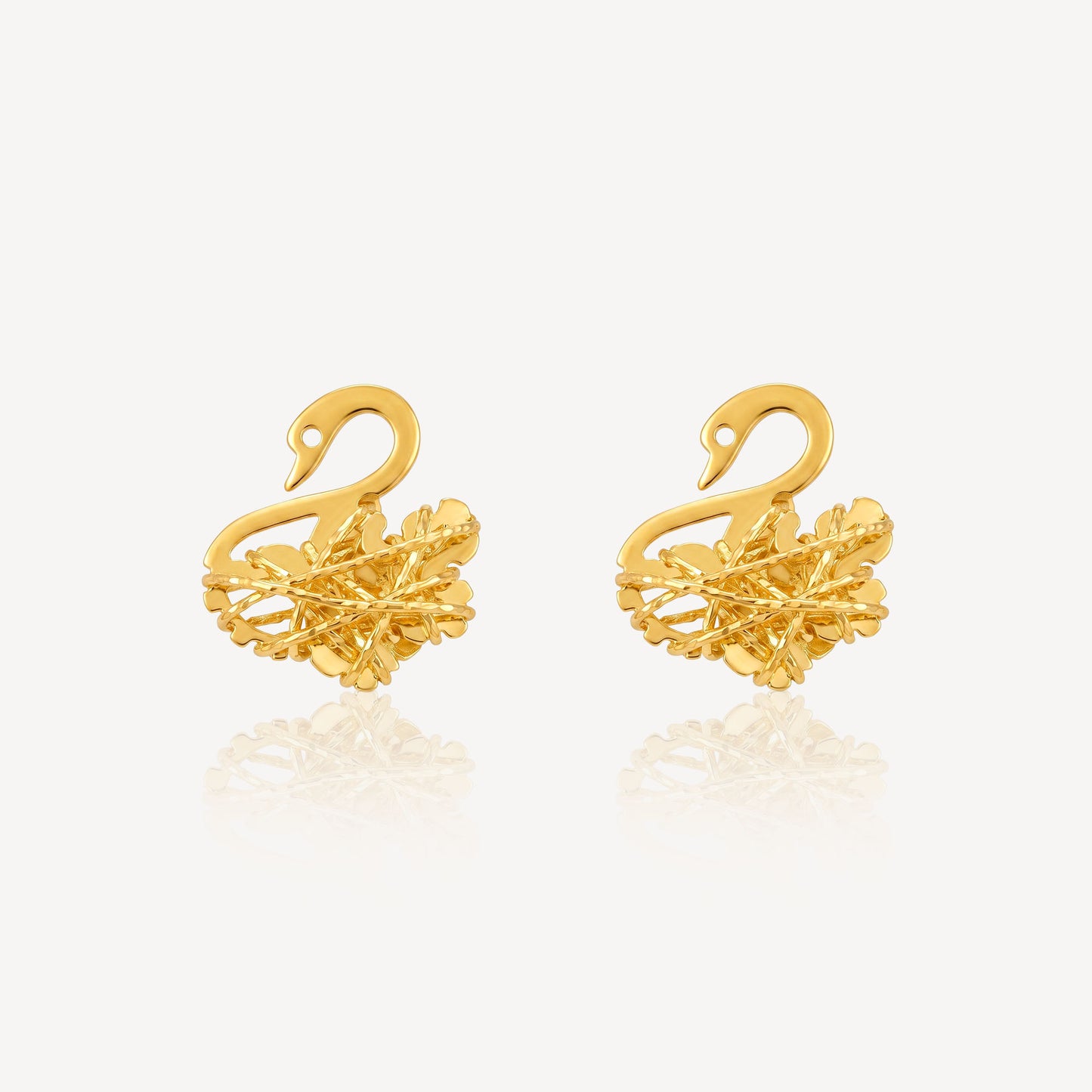 916 Gold Swan Earring