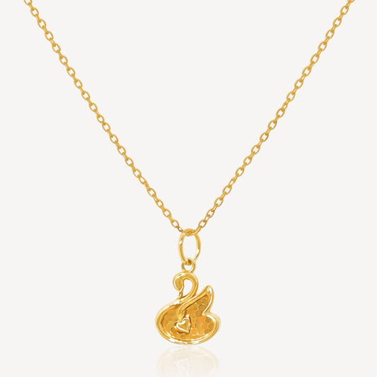916 Gold Swan Necklace