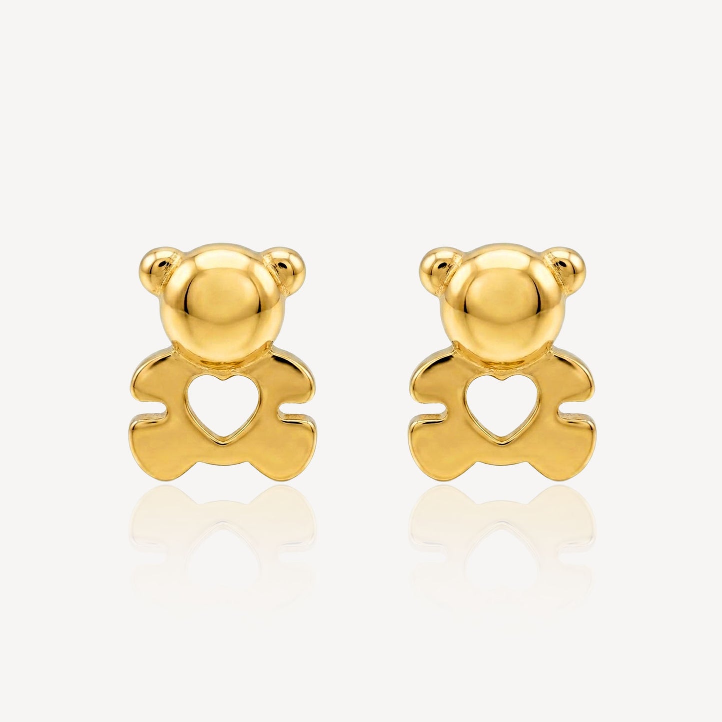 916 Gold Teddy Bear Earring