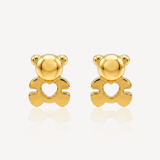 916 Gold Teddy Bear Earring