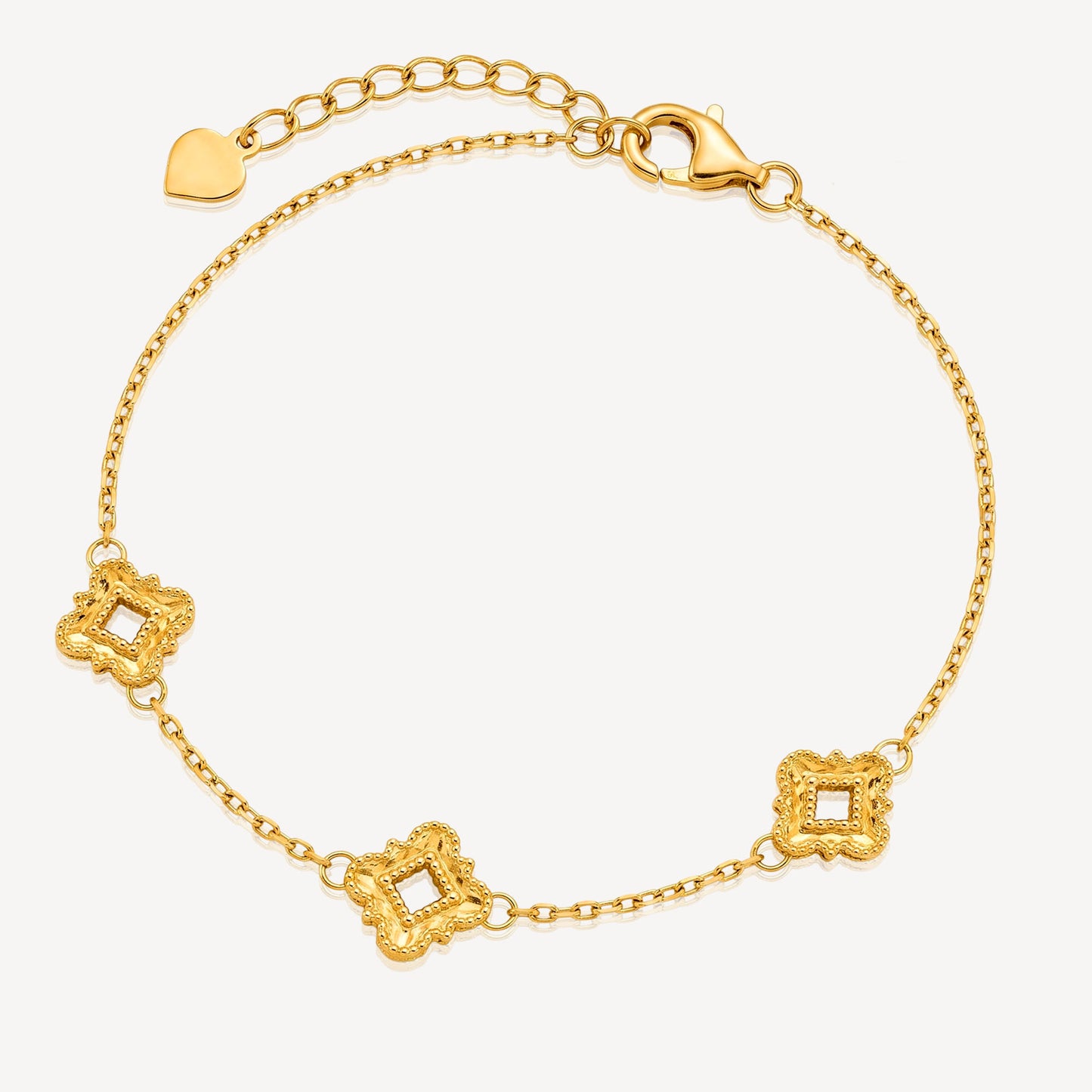 916 Gold Triple Flower Luxe Bracelet