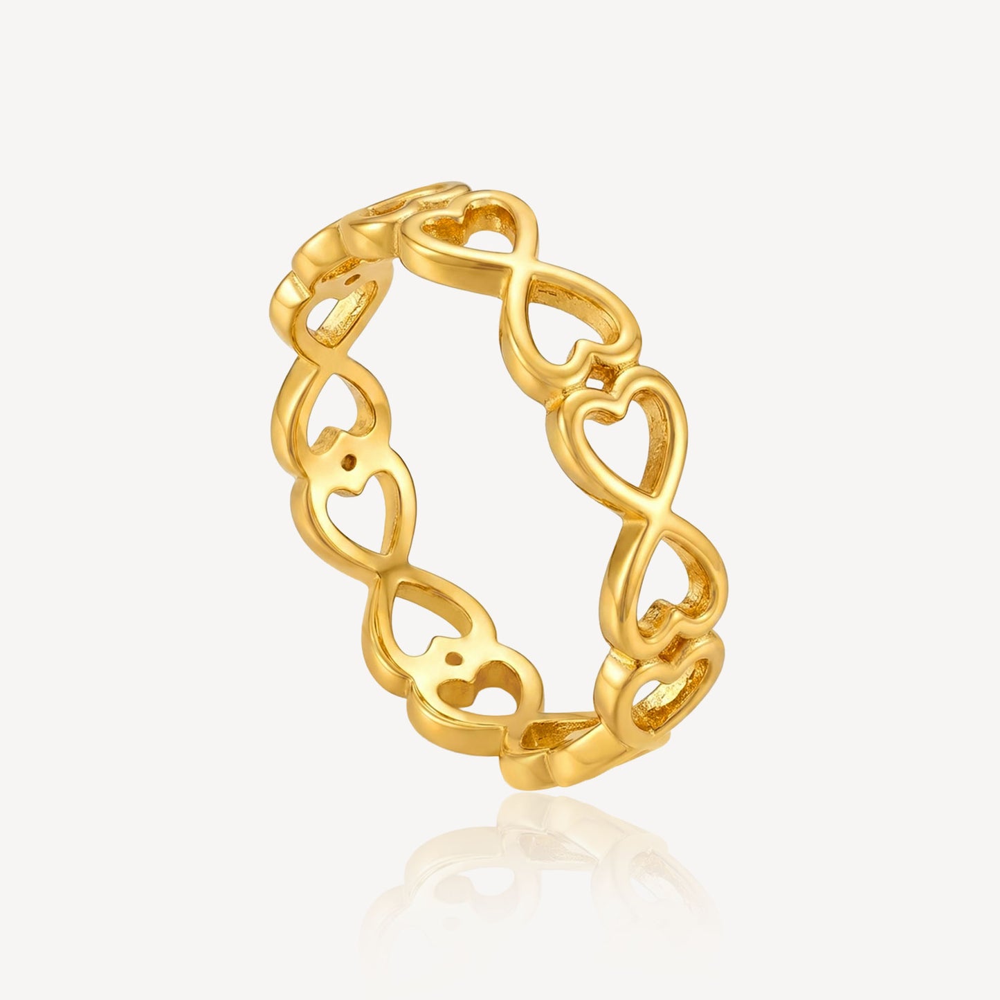 916 Gold Twin Heart Ring