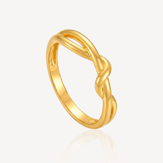 916 Gold Twist Wave Ring