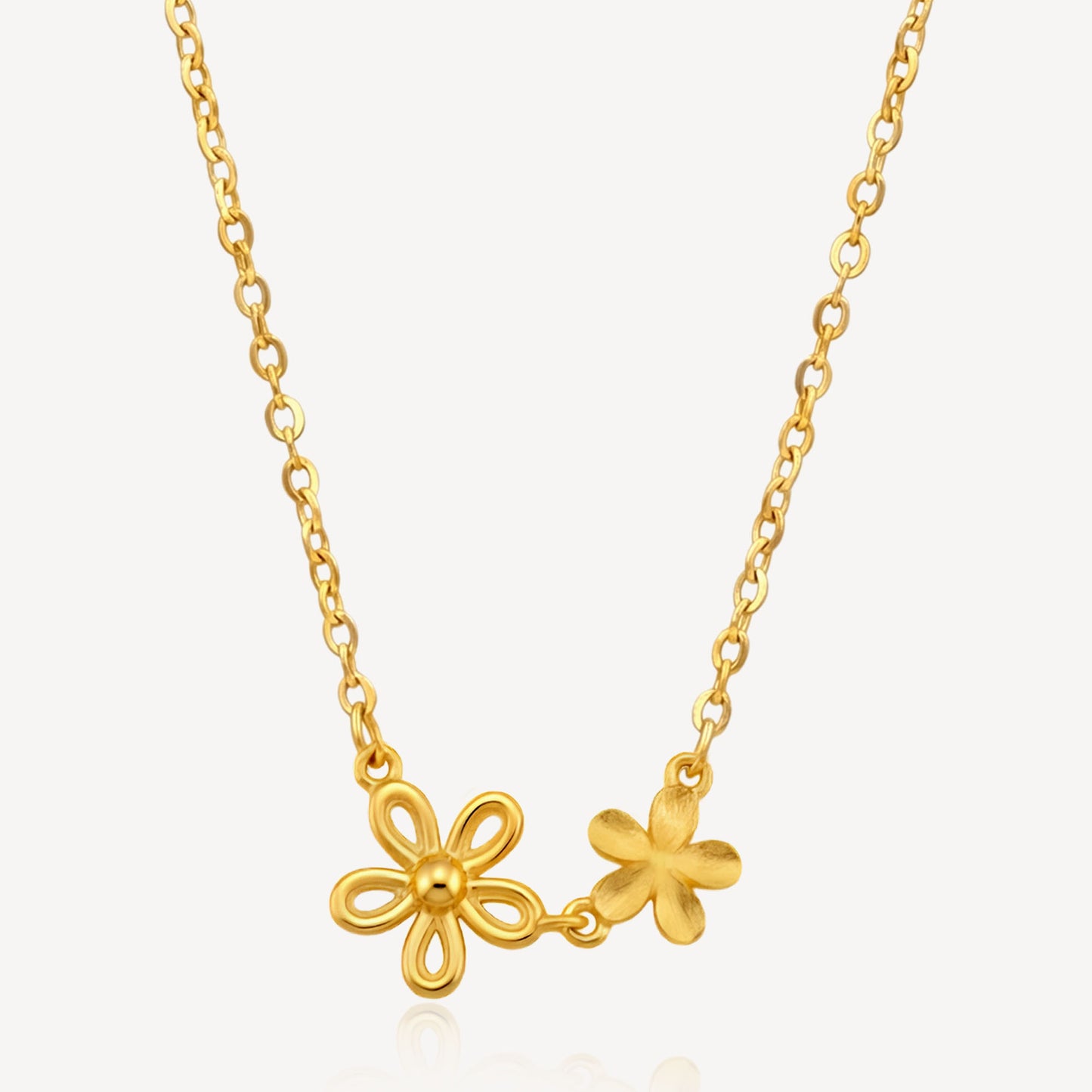 916 Gold Wildflower Charm Necklace