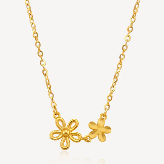 916 Gold Wildflower Charm Necklace