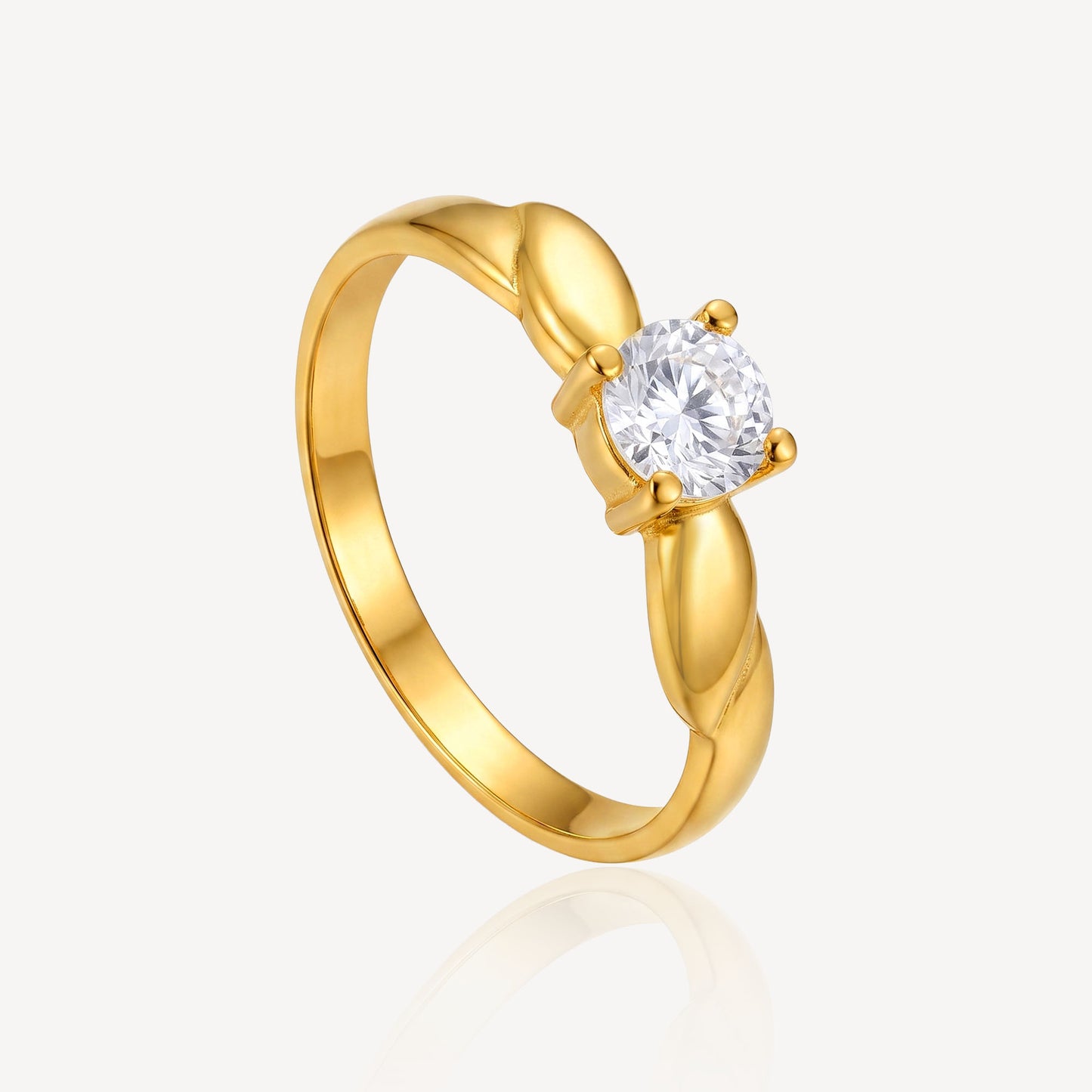 916 Gold Zirconia III Ring