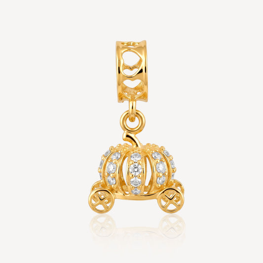 916 Gold Zirconia Pumpkin Car Charm