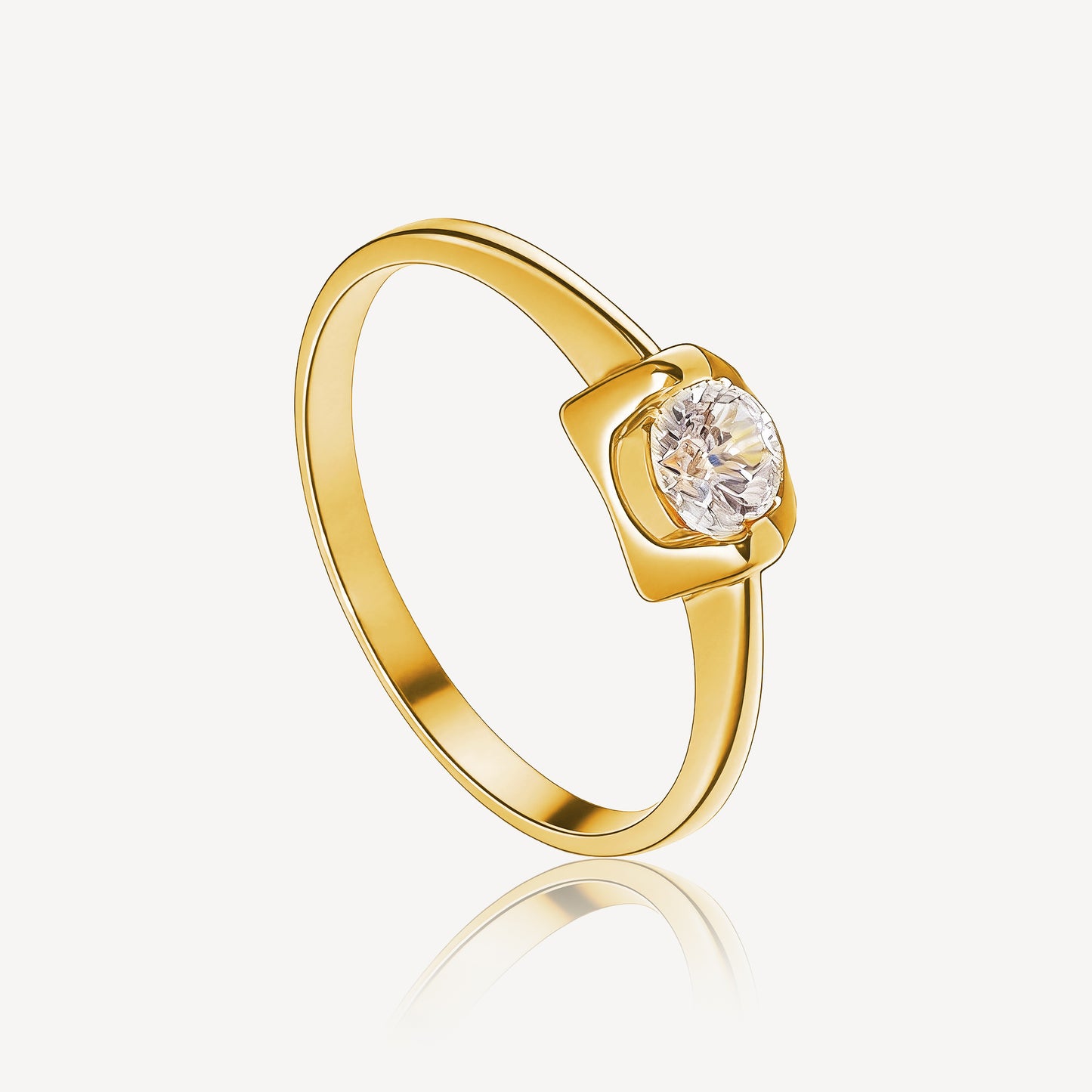 916 Gold Zirconia Belle Ring