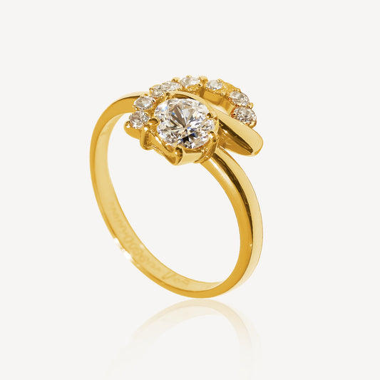 916 Gold Zirconia Valence Ring
