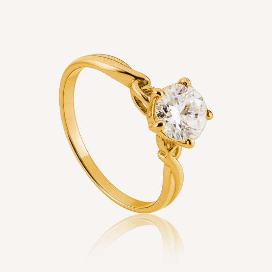 916 Gold Zirconia Serene Ring