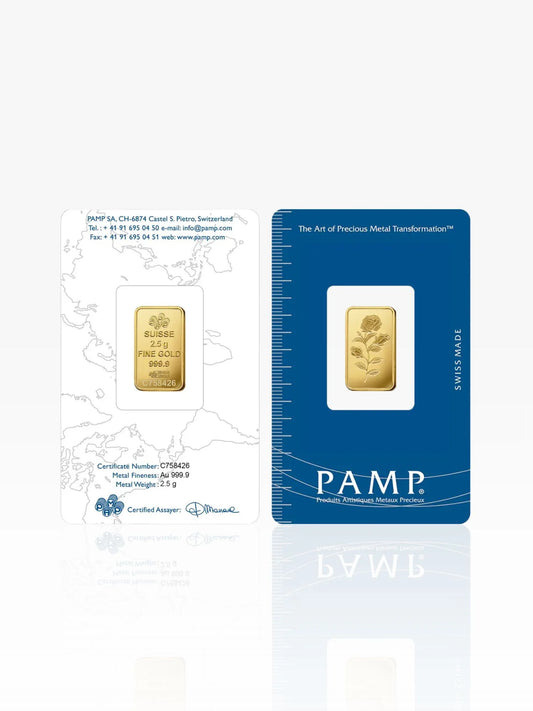 999.9 Gold Bar - PAMP (ROSA) 2.5 Gram