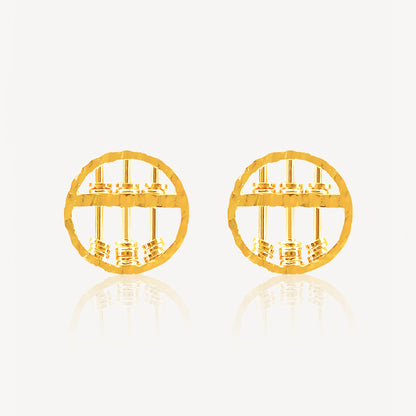 916 Gold Circle Abacus Ear Studs