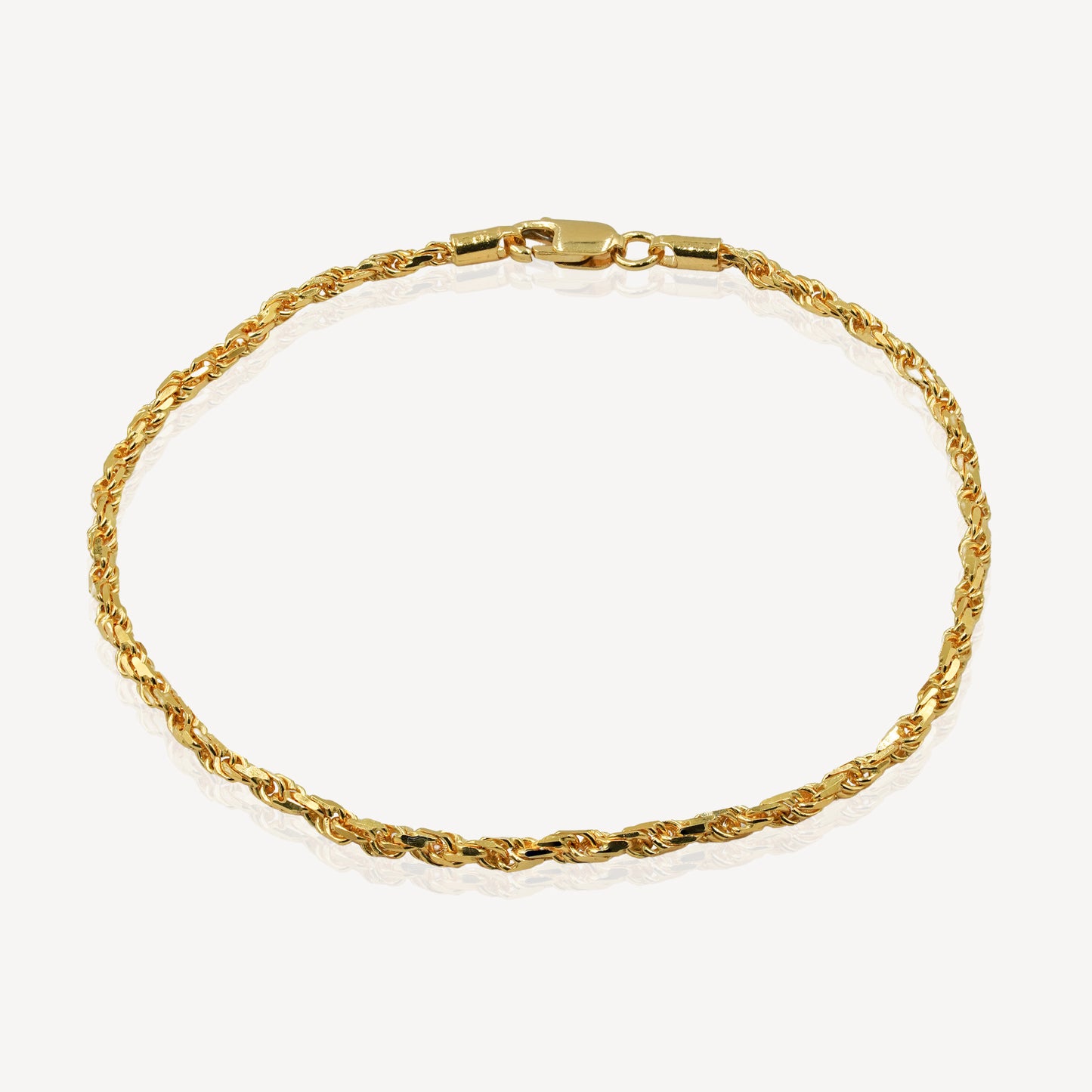 916 Gold Solid Rope Bracelet