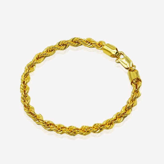 916 Gold Hollow Rope Bracelet (3.5mm)