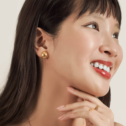 916 Gold Gracious Loop Earrings (9mm)