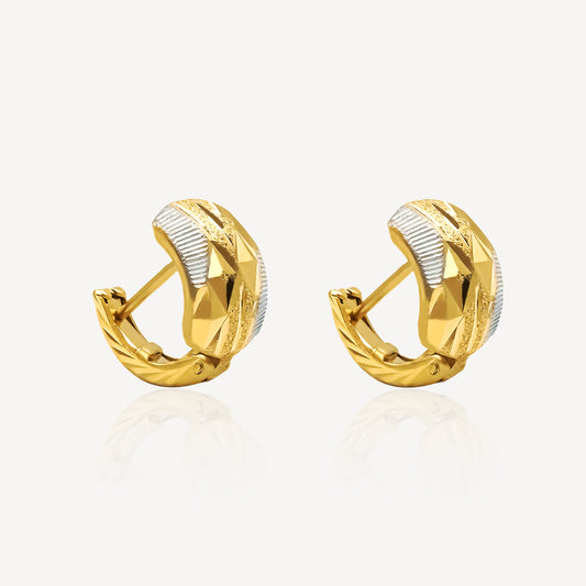 916 Gold Silver Crescent Elegance Earrings