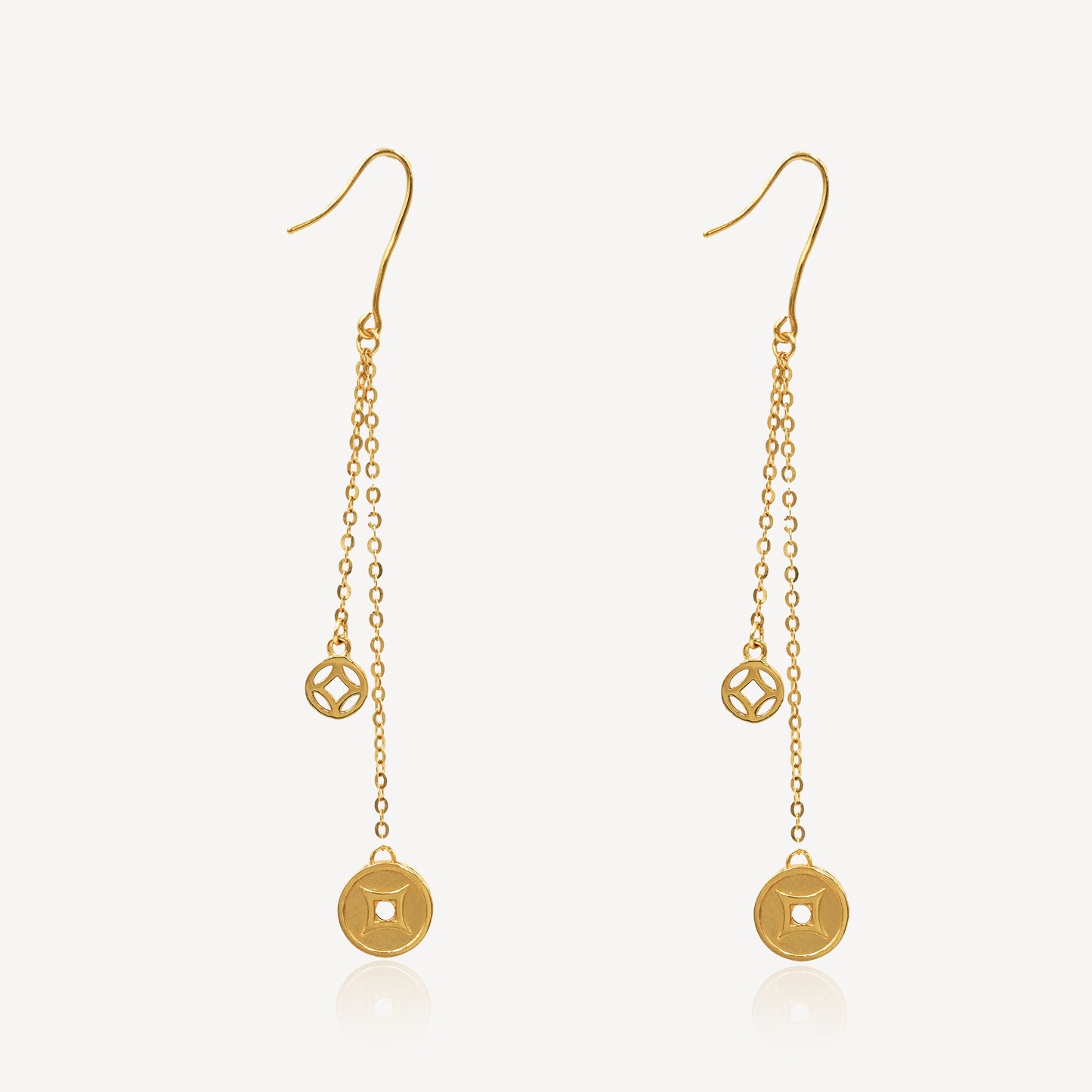 916 Gold Twin Orbit Earrings