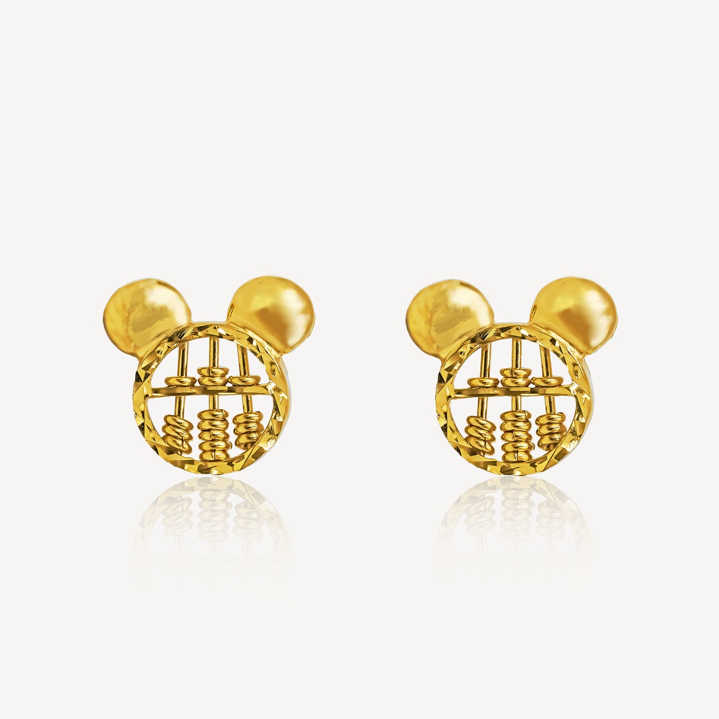 916 Gold Cute Abacus Earrings