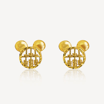 916 Gold Cute Abacus Earrings