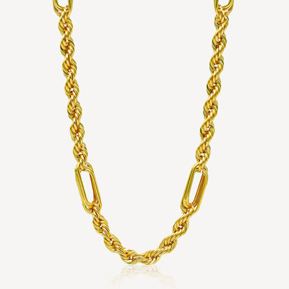 916 Gold Hollow Rope Link Chain