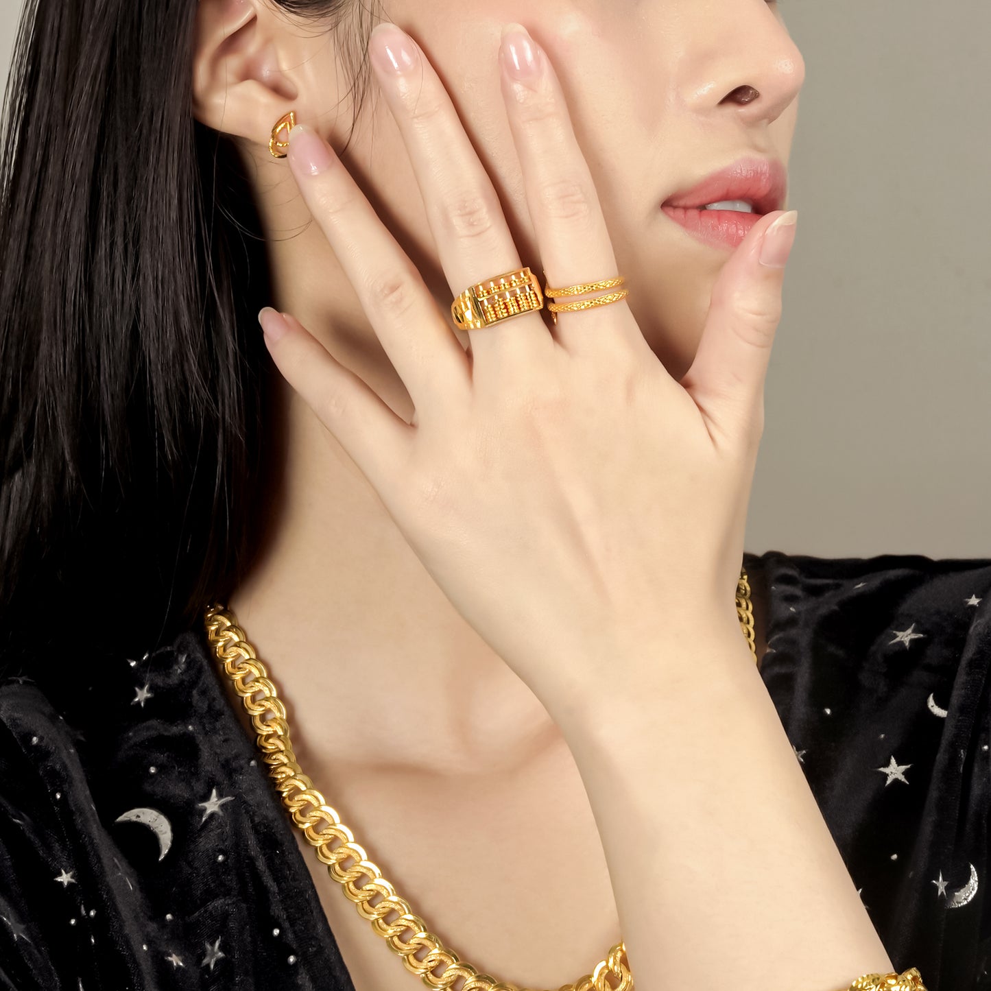 916 Gold Half-Abacus Ring II