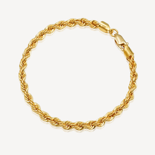 916 Gold Hollow Rope Bracelet (3.5mm)