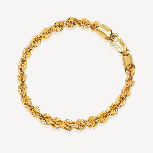916 Gold Hollow Rope Bracelet (4mm)