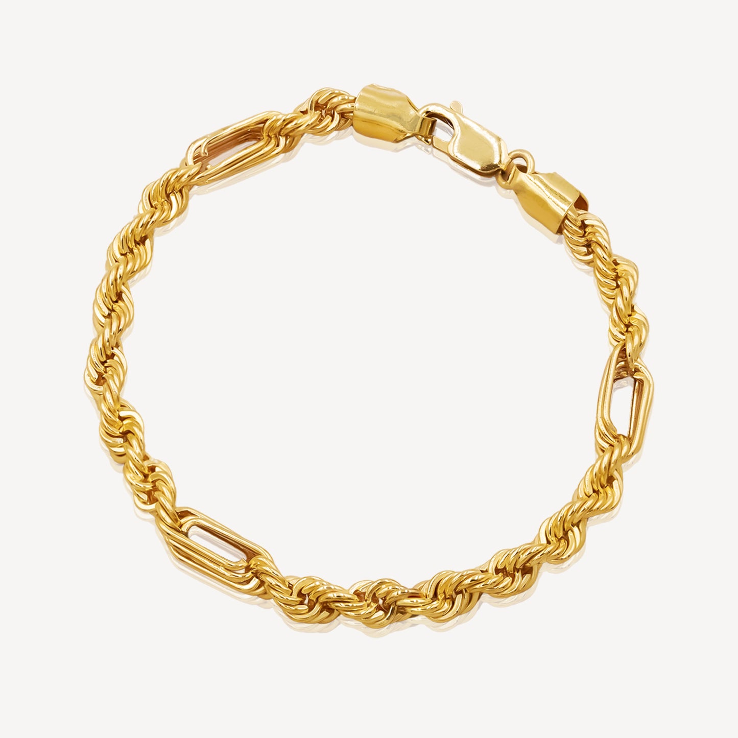 916 Gold Hollow Rope Link Bracelet