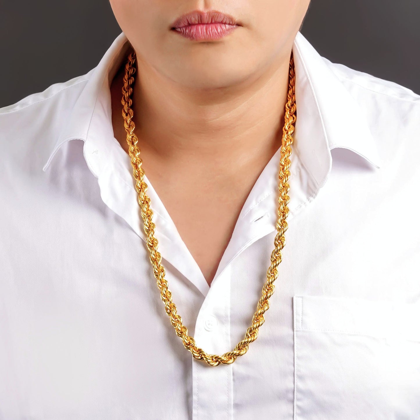 916 Gold Mega Hollow Rope Chain