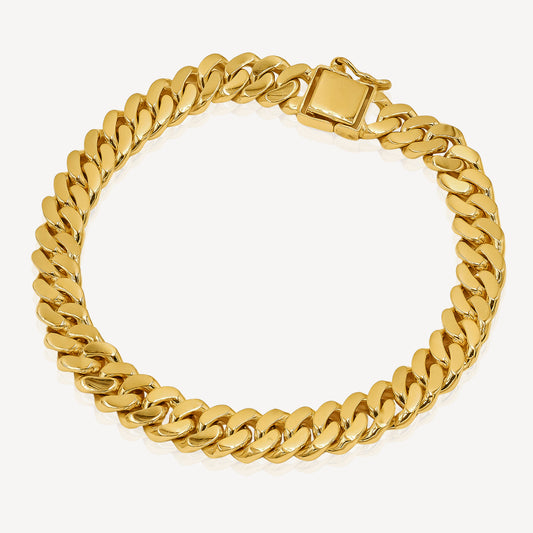 916 Gold Mega Solid Cuben Bracelet