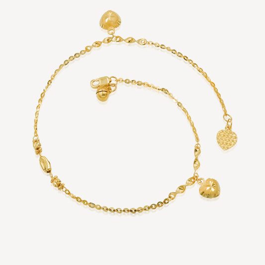 916 Gold Amour Duo Anklet