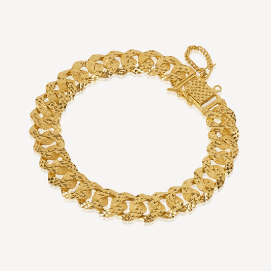 916 Gold Mega Shinning Cuban Bracelet