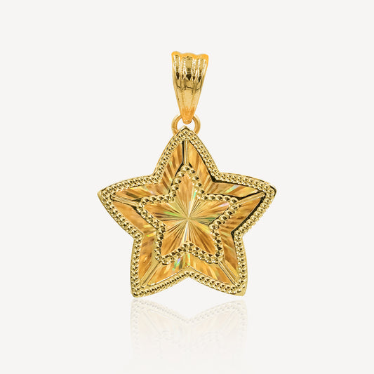 916 Gold Stellar Charm Pendant