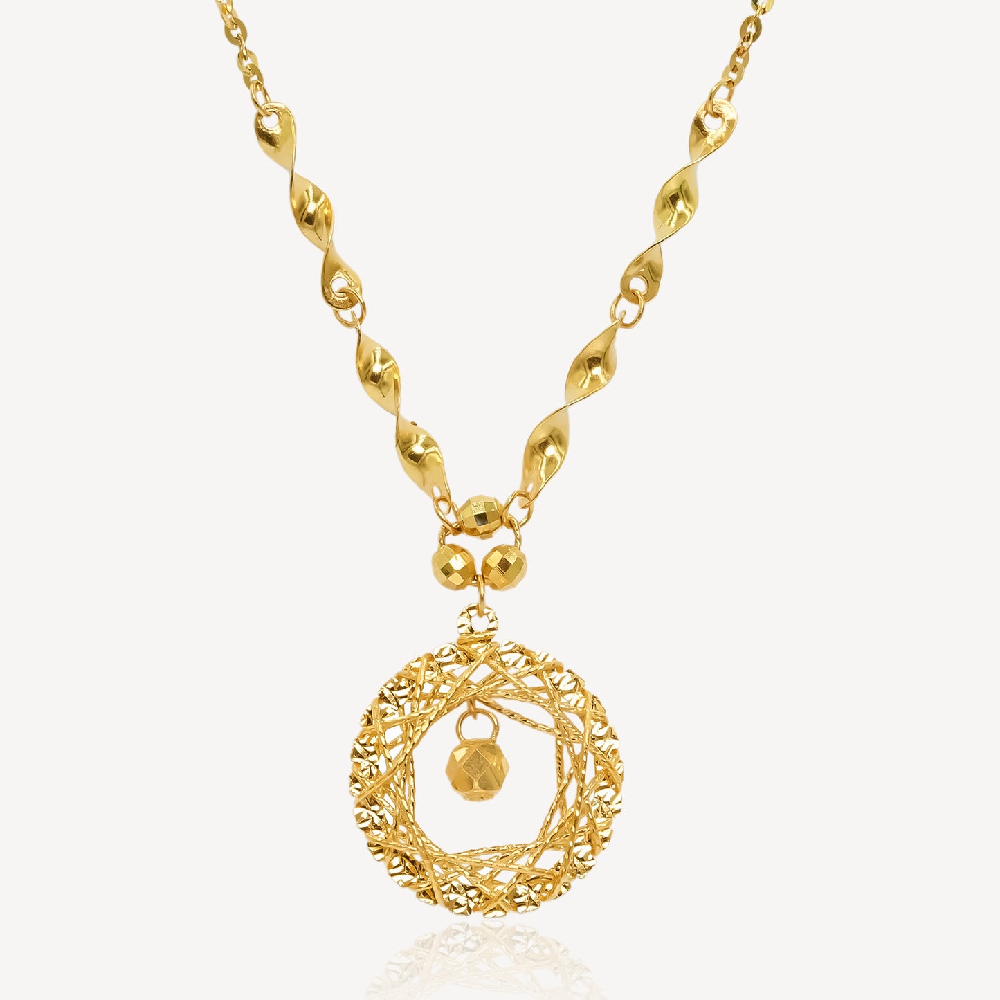 916 Gold Nestle Charm Necklace