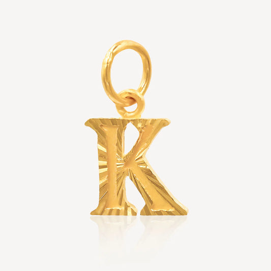 916 Gold Alphabet K Pendant