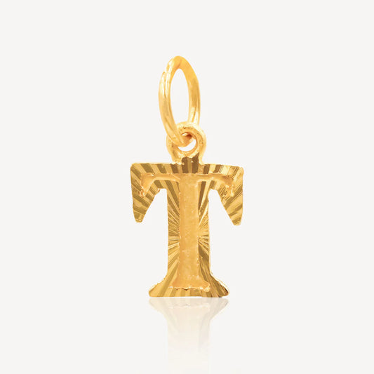 916 Gold Alphabet T Pendant
