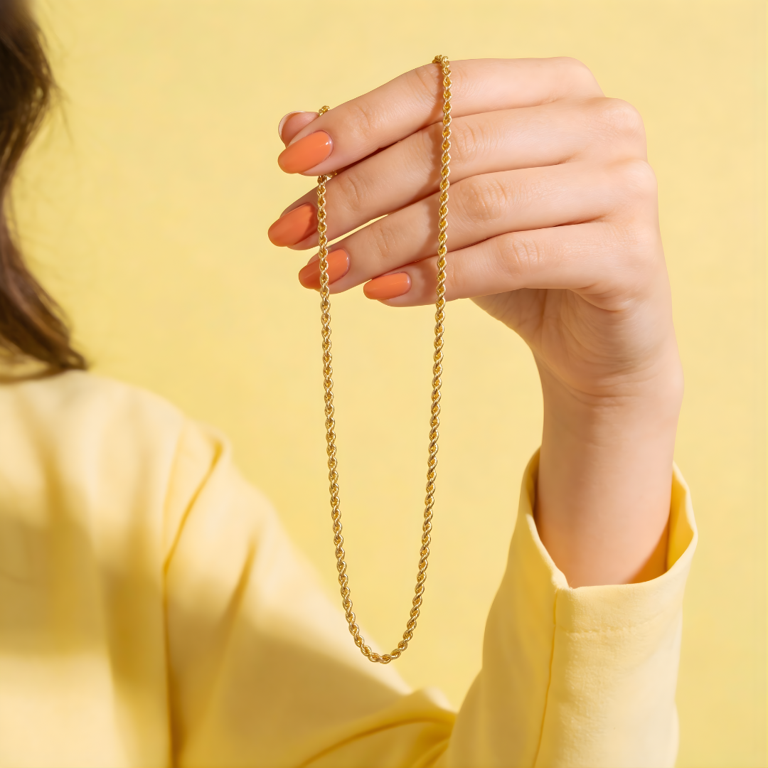 916 Gold Hollow Rope Chain (2mm Series)