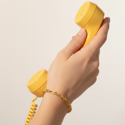 916 Gold Classic Hollow Rope Link Bracelet