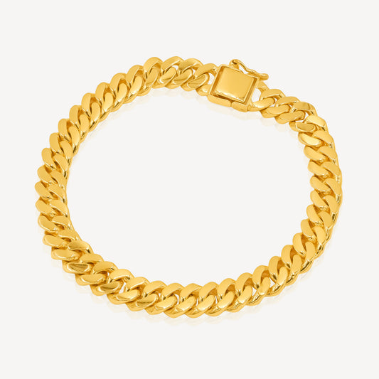 916 Gold Mega Solid Cuben Bracelet