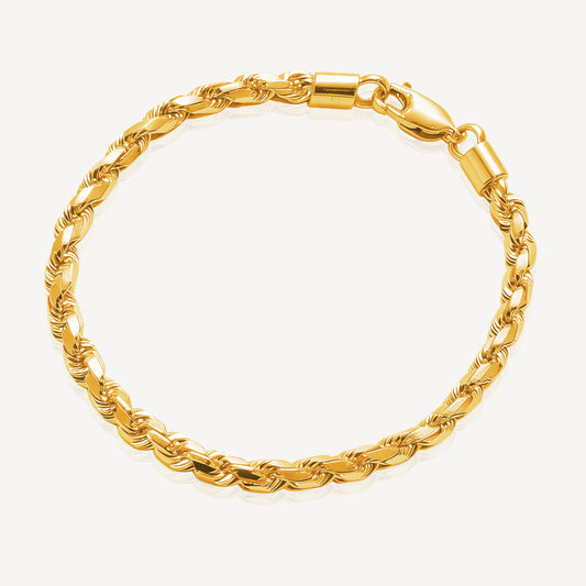 916 Gold Solid Rope Bracelet