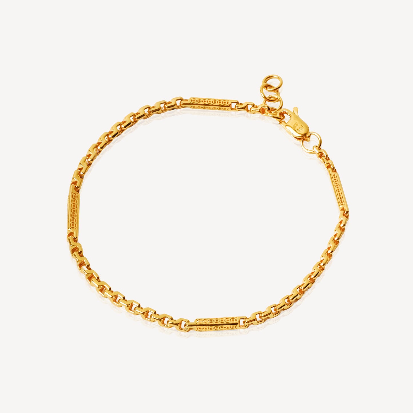 916 Gold Oriental Tube Bracelet